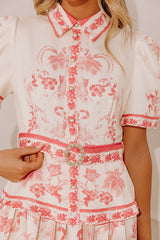 Poise and Petals Pleated Floral Mini Dress