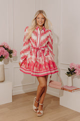 Charmed Affair Floral Button Down Mini Dress