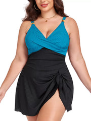 Hazel Blues® | Ruched One-Piece Swim Dress