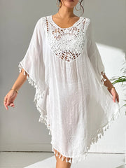 Hazel Blues® | Tassel Cutout Scoop Neck Cover-Up Dress