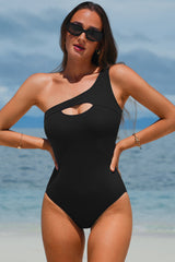 Hazel Blues® | Cutout One Shoulder Sleeveless One-Piece Swimwear