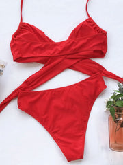 Hazel Blues® | Halter Neck Two-Piece Bikini Set