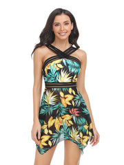 Hazel Blues® | Cutout Printed Two-Piece Swim Set