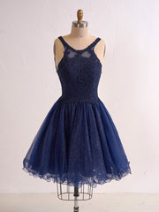 Embellished Embroidery Tulle Short Cocktail Dress