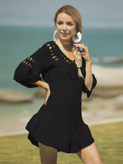 Hazel Blues® | Crochet V-Neck Beach Cover-Up Dress