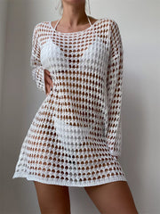 Hazel Blues® | Crochet Knit Long Sleeve Cover-Up