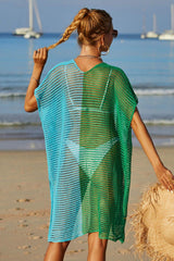 Hazel Blues® | Two-Tone Side Slit Open Front Cover Up