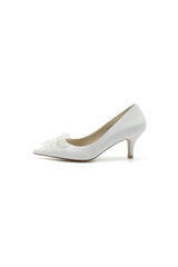 Flower Pointed Toe Wedding Stiletto Heels